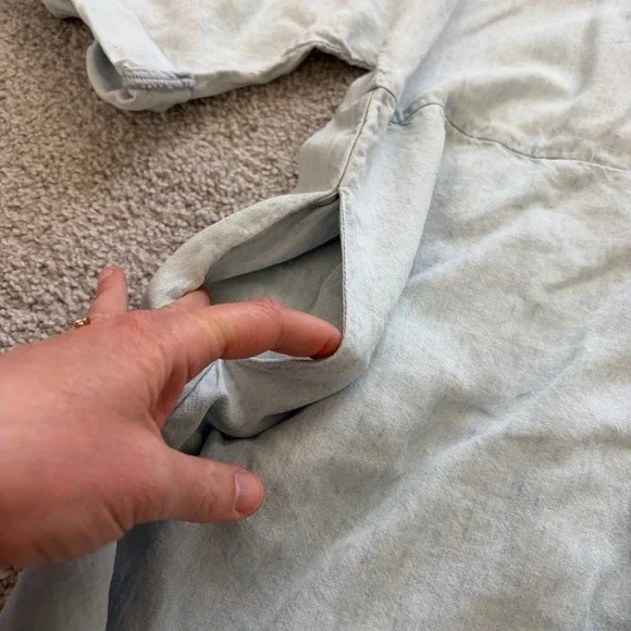 Show Me Your Mumu Horton Shore Romper Womens S Light Blue Relaxed Beach Chambray - Picture 5 of 8